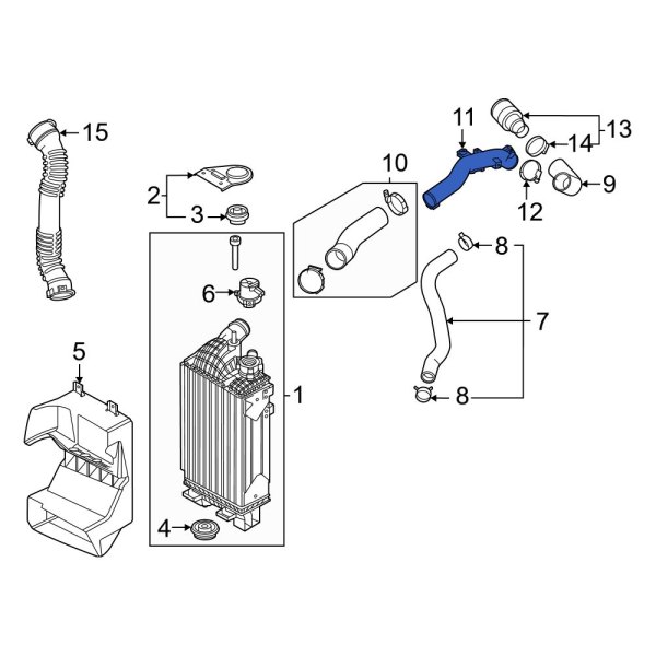 Hyundai OE 282522M000 Center Intercooler Pipe