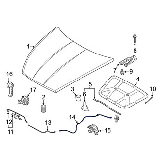 Hyundai OE - Front Rearward Hood Release Cable