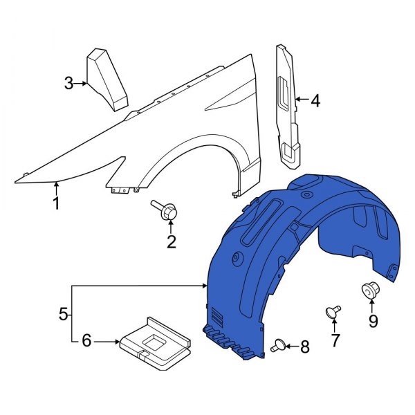 Hyundai OE 86811L0000 Front Left Fender Splash Shield