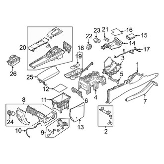 Hyundai OE - Center Console (USA Built), (Limited / N Line / SE / SEL / SEL Plus)