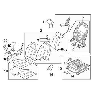 Hyundai OE - Seats & Tracks - Passenger Seat Components (Korea Built, Manual Seat)