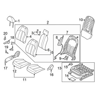 Hyundai OE - Seats & Tracks - Passenger Seat Components (Manual Seat), (Hybrid SEL)