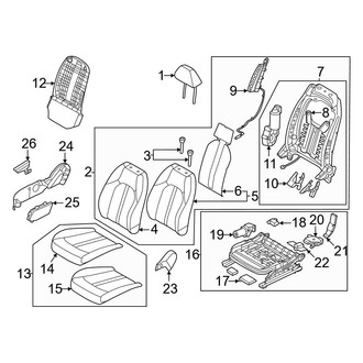 Hyundai OE - Seats & Tracks - Passenger Seat Components (Korea Built, Power Seat), (N Line)