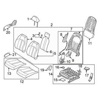 Hyundai OE - Seats & Tracks - Passenger Seat Components (Power Seat), (Hybrid SEL)