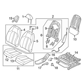 Hyundai OE - Seats & Tracks - Driver Seat Components (Korea Built, Manual Seat), (SE)