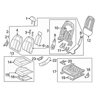 Hyundai OE - Seats & Tracks - Driver Seat Components (Korea Built, Power Seat, W/O Ventilation), (N Line)