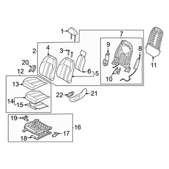 Hyundai OE - Seats & Tracks - Driver Seat Components (Power Seat, W/O Ventilation), (Hybrid SEL)