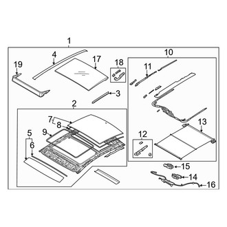 Hyundai OE - Roof - Sunroof (Panoramic Roof, W/O Hybrid), (Limited / SEL / SEL Plus)
