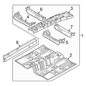Hyundai OE - Pillars, Rocker & Floor - Floor & Rails (Hybrid Limited / Hybrid SEL)