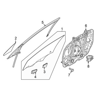 Hyundai OE - Front Door - Glass & Hardware (Limited / N Line / SE / SEL / SEL Plus)
