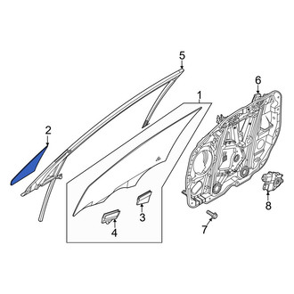 Hyundai OE - Front Left Vent Window Assembly