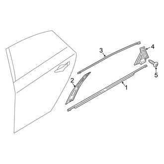 Hyundai OE - Rear Door - Exterior Trim (Hybrid Blue / Hybrid Limited / Hybrid SEL)