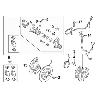 Hyundai OE - Rear Suspension - Brake Components (Hybrid Blue / Hybrid Limited / Hybrid SEL)