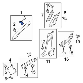Hyundai OE - Body A-Pillar Trim Panel Clip