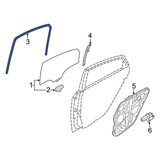 Hyundai OE - Rear Right Upper Window Channel