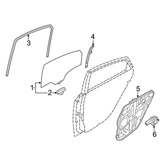 Hyundai OE - Rear Door - Glass & Hardware (Hybrid / Hybrid Premium)