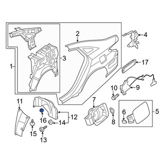 Hyundai OE - Quarter Panel Splash Shield Nut