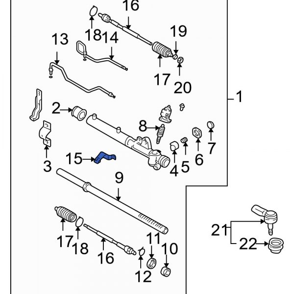 Hyundai OE 577902D000 Power Steering Pressure Hose Clamp