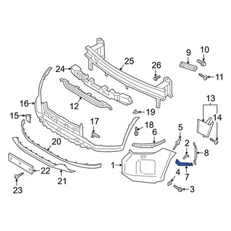 Hyundai OE - Front Right Lower Bumper Cover Support Rail