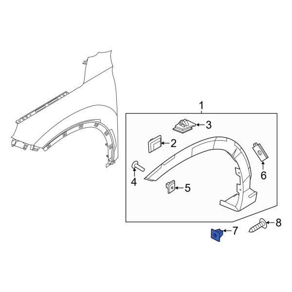 Wheel Arch Molding Nut