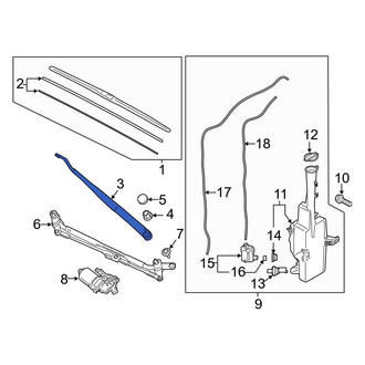 Hyundai OE - Front Left Wiper Arm