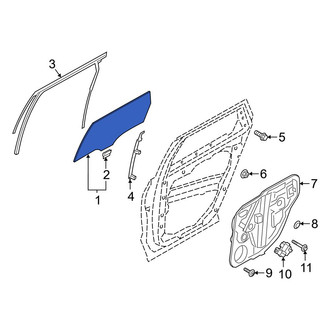 Hyundai OE - Front Right Door Glass