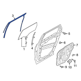 Hyundai OE - Rear Left Window Channel