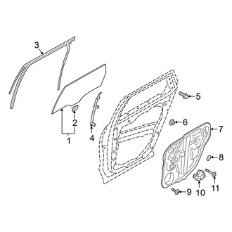 Hyundai OE - Rear Door - Glass & Hardware