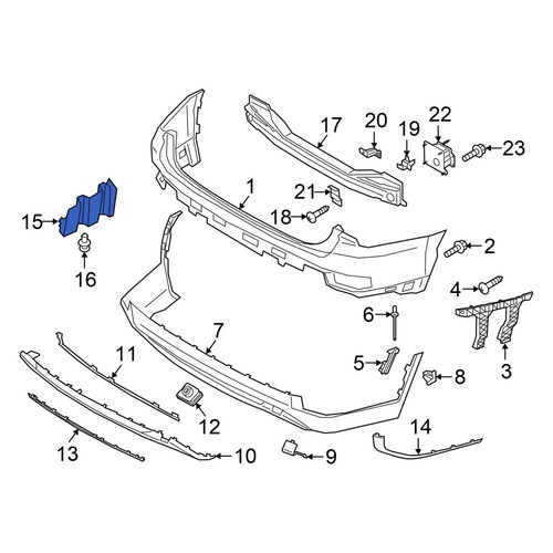86675 R6000 Hyundai OE 86675S8000 - Rear Bumper Splash Shield