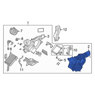 Hyundai OE - Rear Right HVAC Unit Case Assembly