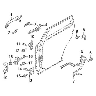 Hyundai OE - Rear Door - Lock & Hardware (3.5L)