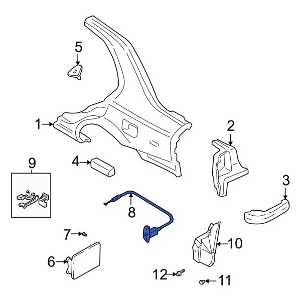 Fuel Filler Door Release Cable