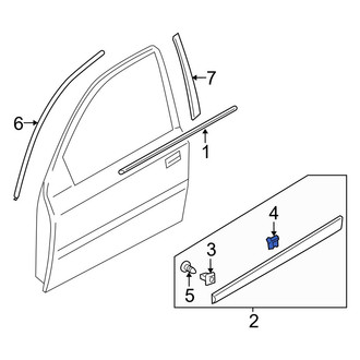 Hyundai OE - Rear Door Molding Clip