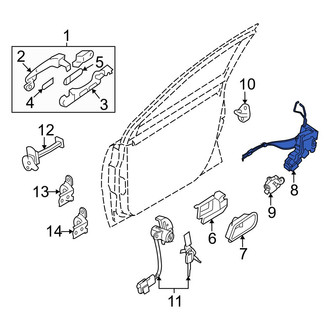 Hyundai OE - Front Left Door Latch Assembly