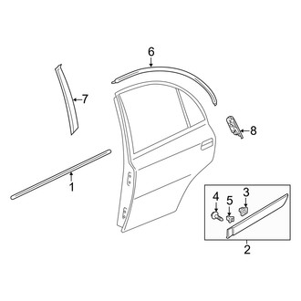 Hyundai OE - Rear Door - Exterior Trim (GLS)