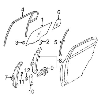 Hyundai OE - Rear Door - Glass & Hardware (Sedan)