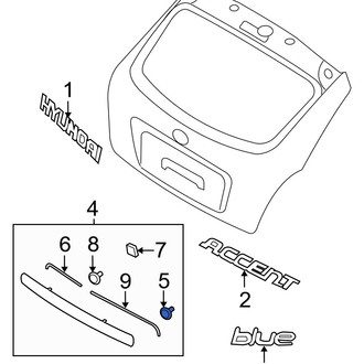 Hyundai OE - Rear Exterior Molding Clip