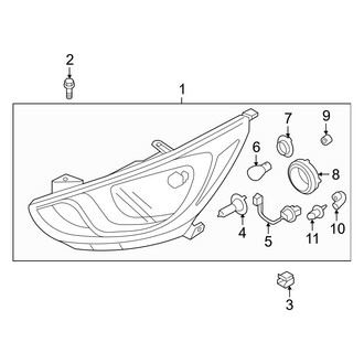 Hyundai OE - Front Lamps - Headlamp Components (W/O Projector Beam)