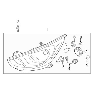 Hyundai OE - Front Lamps - Headlamp Components (With Projector Beam)