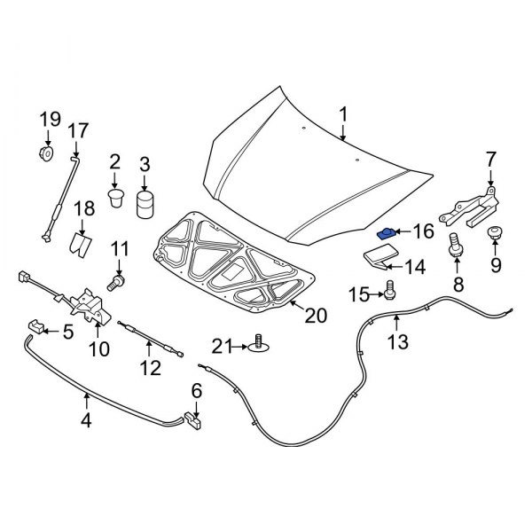 Hood Release Handle Nut