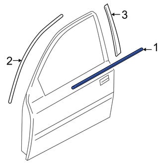 Hyundai OE - Front Left Outer Door Window Belt Weatherstrip