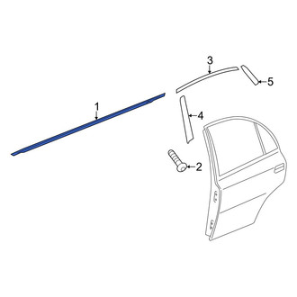 Hyundai OE - Rear Left Outer Door Window Belt Weatherstrip