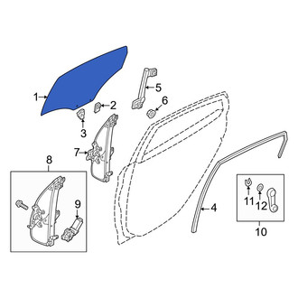 Hyundai OE - Rear Right Door Glass
