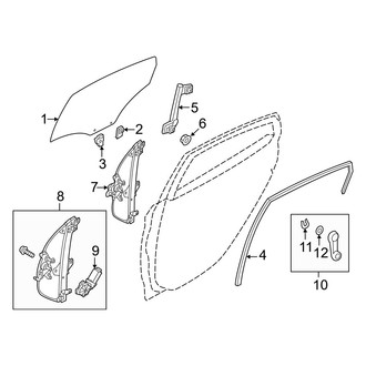 Hyundai OE - Rear Door - Glass & Hardware (GS / SE)