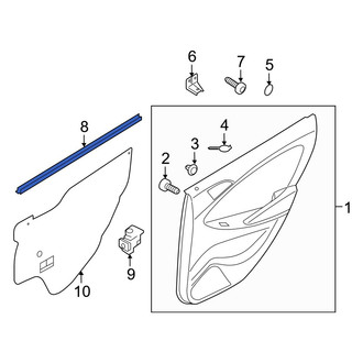 Hyundai OE - Front Left Outer Door Window Belt Weatherstrip