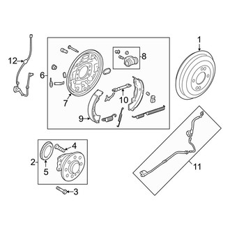 Hyundai OE - Rear Suspension - Brake Components (W/O 4 Wheel Disc Brakes), (SE)