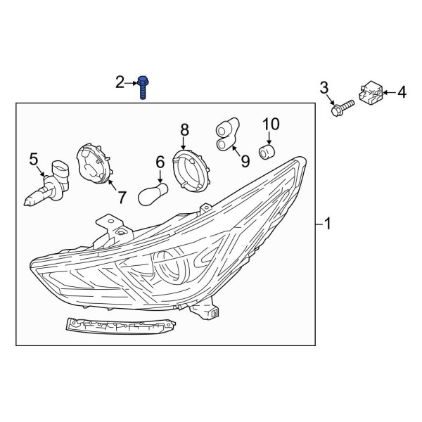 Hyundai OE 1140706206B Headlight Mounting Bolt