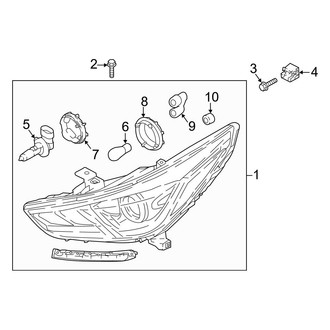 Hyundai OE - Front Lamps - Headlamp Components (Halogen, With Projector Beam)