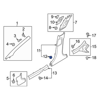 Hyundai OE - Quarter Panel Trim Panel Clip
