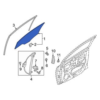 Hyundai OE - Front Left Door Glass